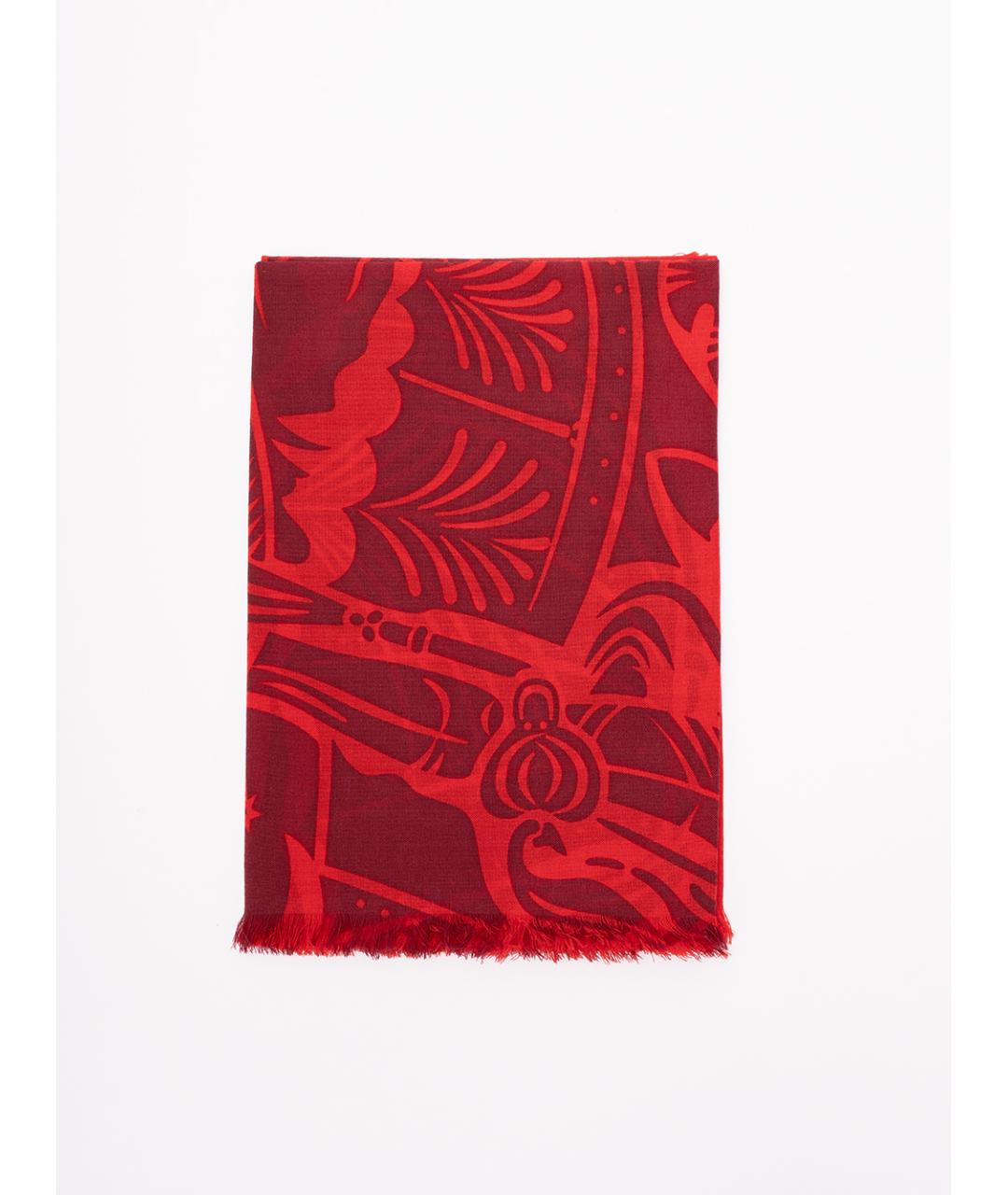 BURBERRY Красный шерстяной шарф, фото 1