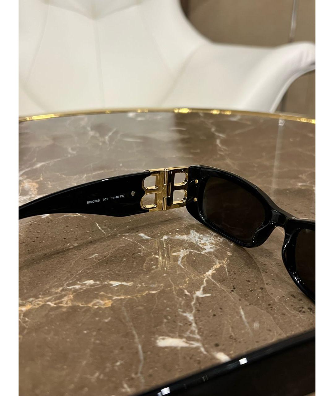 BALENCIAGA Черные пластиковые солнцезащитные очки, фото 5