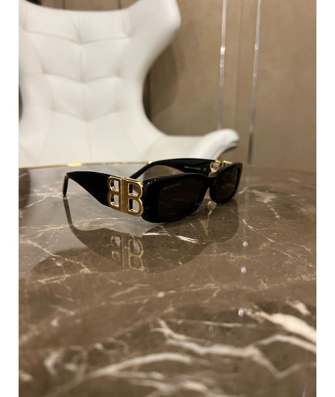 BALENCIAGA Черные пластиковые солнцезащитные очки, фото 2