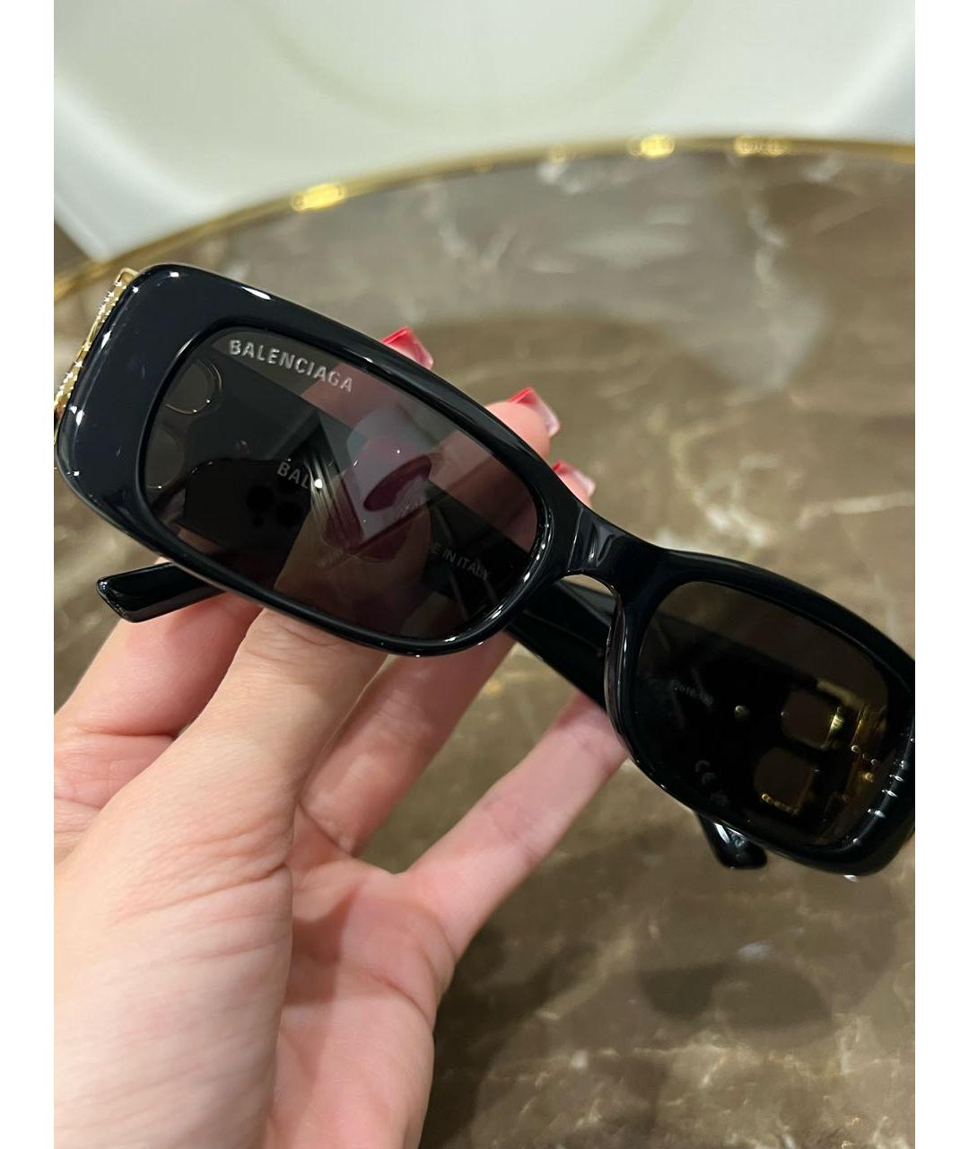 BALENCIAGA Черные пластиковые солнцезащитные очки, фото 7