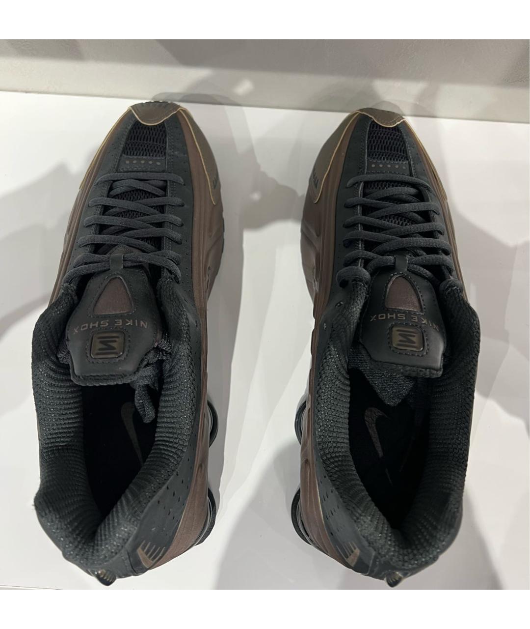 NIKE Коричневые кожаные низкие кроссовки / кеды, фото 3