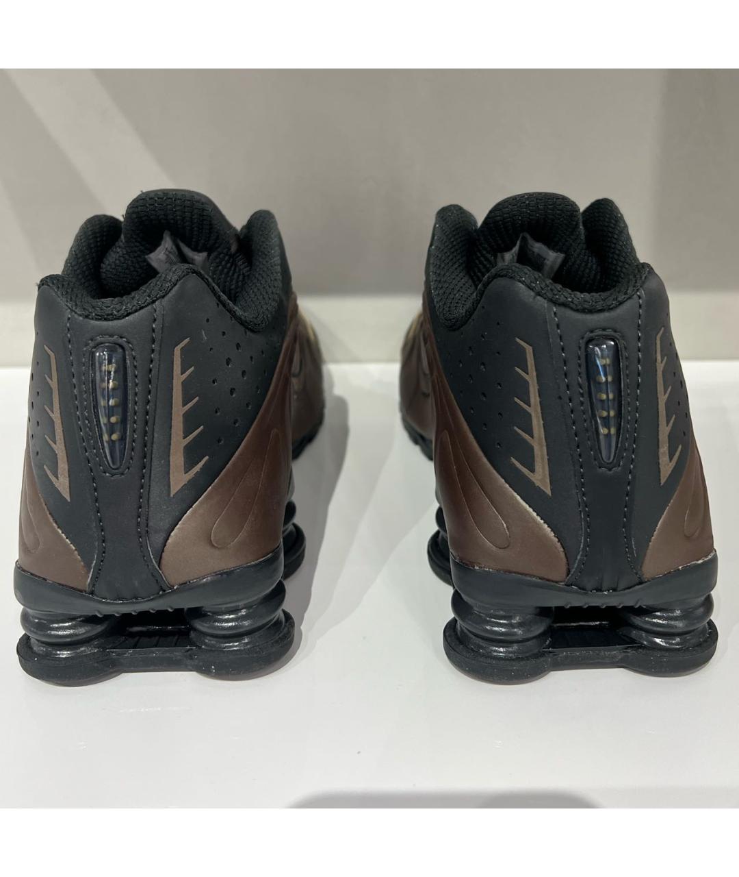 NIKE Коричневые кожаные низкие кроссовки / кеды, фото 4