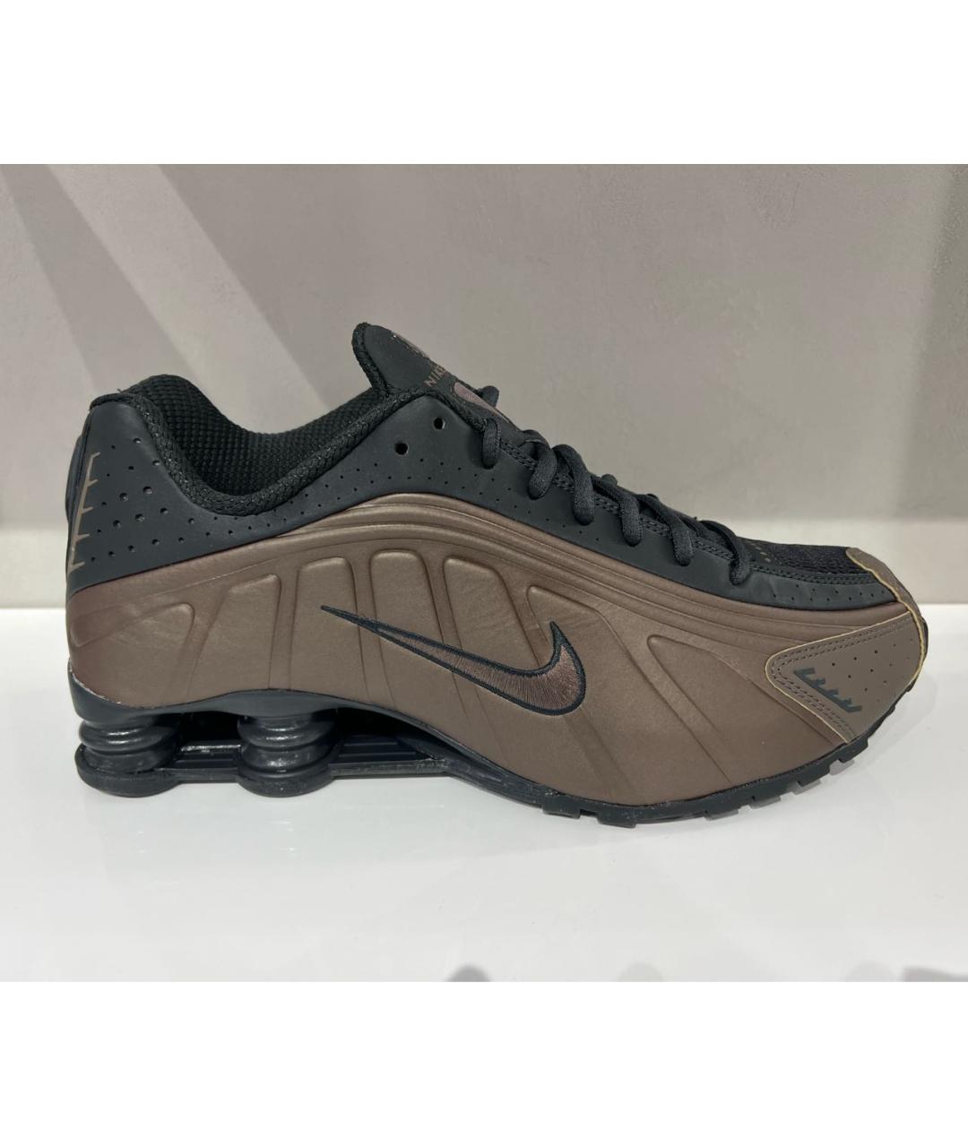 NIKE Коричневые кожаные низкие кроссовки / кеды, фото 6