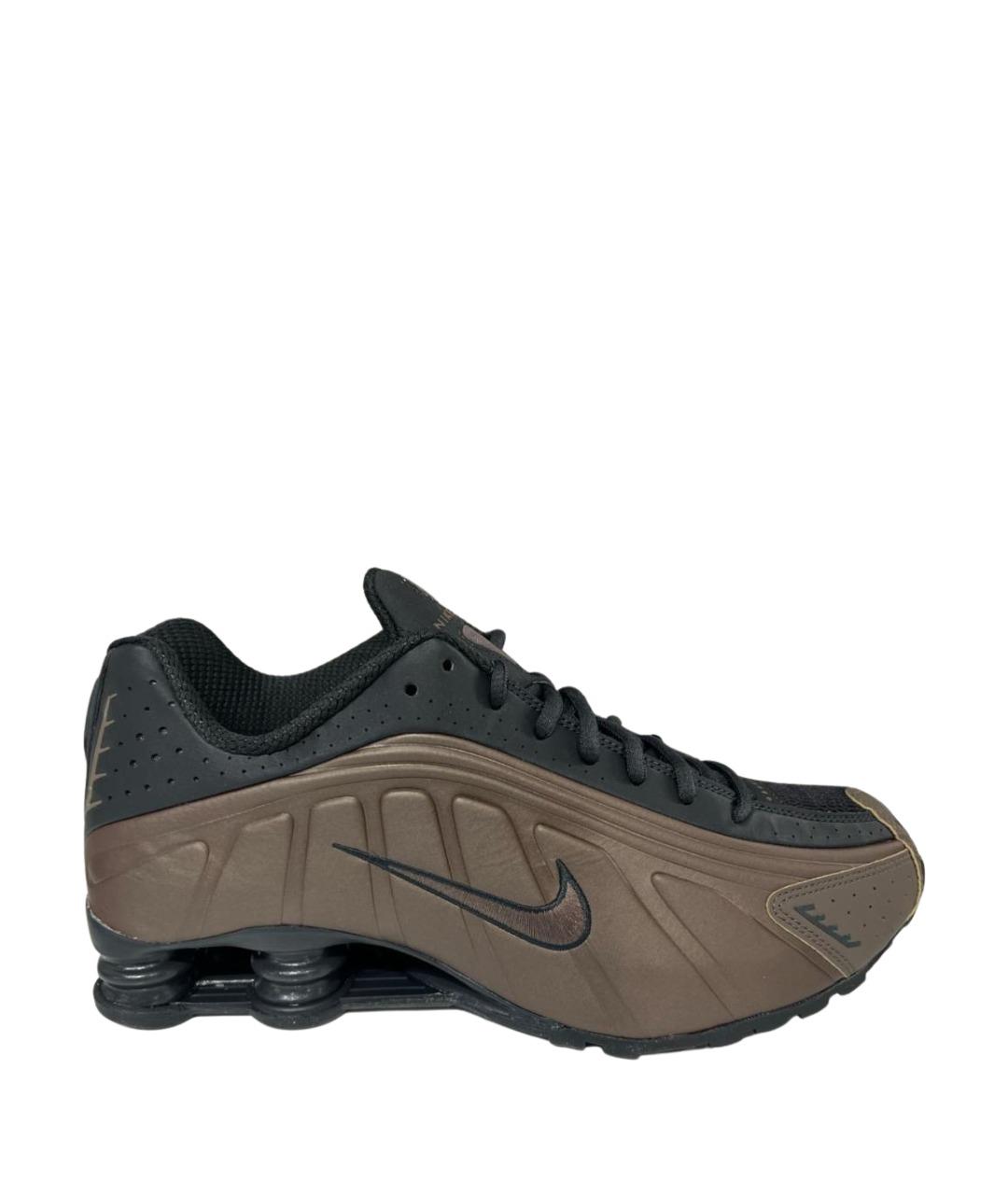 NIKE Коричневые кожаные низкие кроссовки / кеды, фото 1