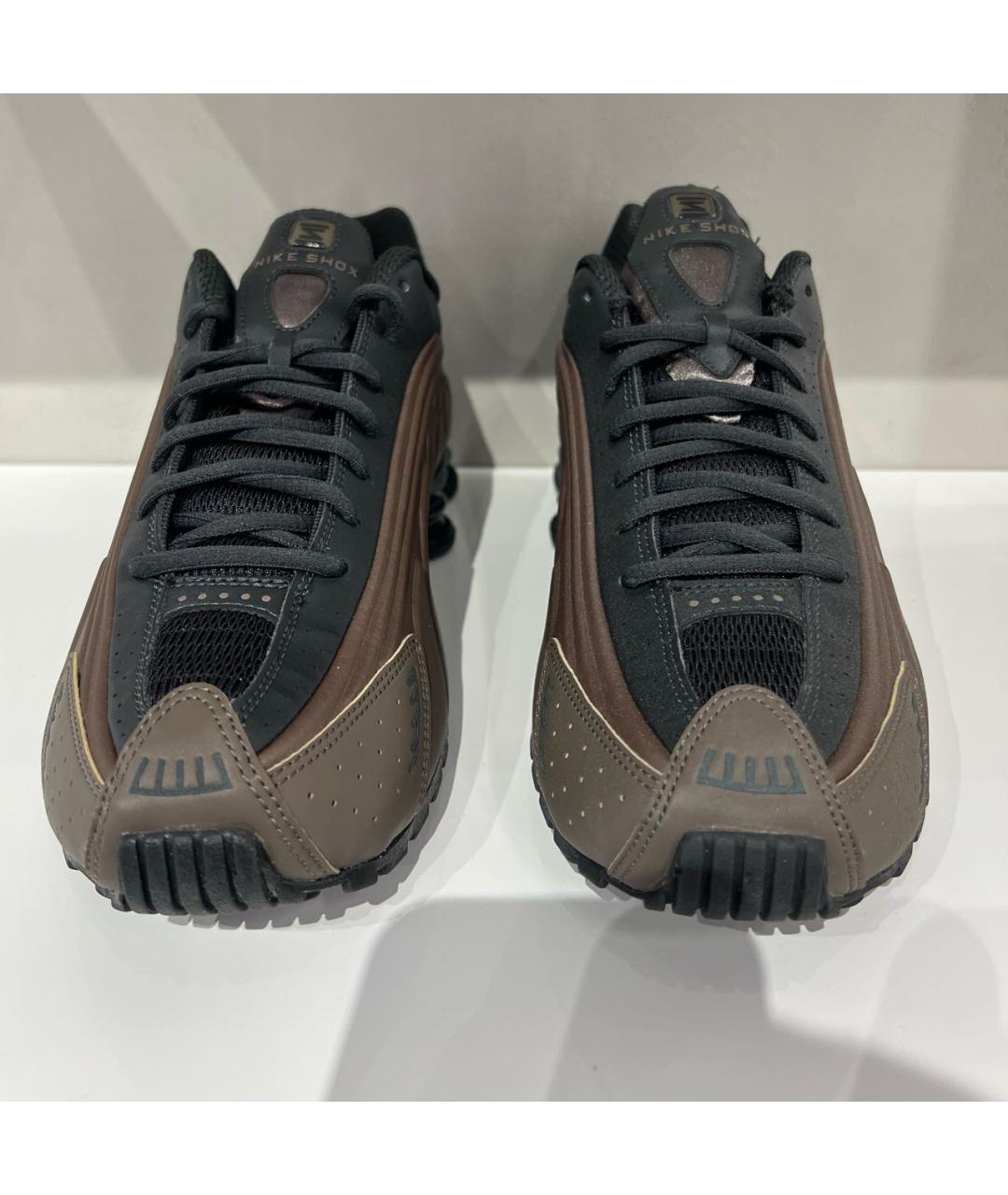 NIKE Коричневые кожаные низкие кроссовки / кеды, фото 2