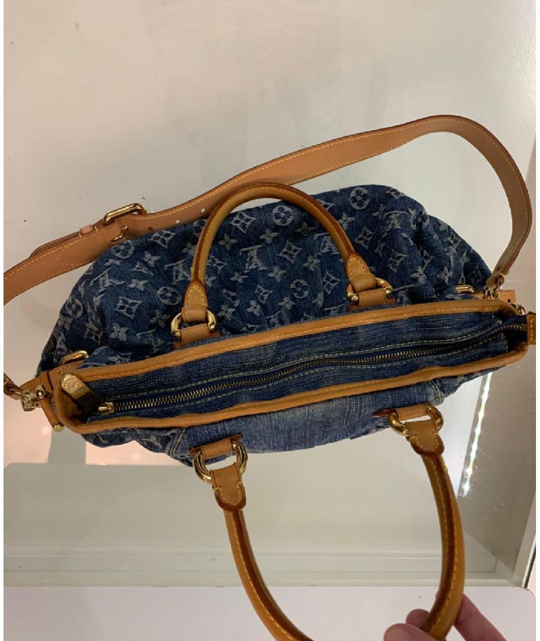 LOUIS VUITTON Голубая деним сумка тоут, фото 5