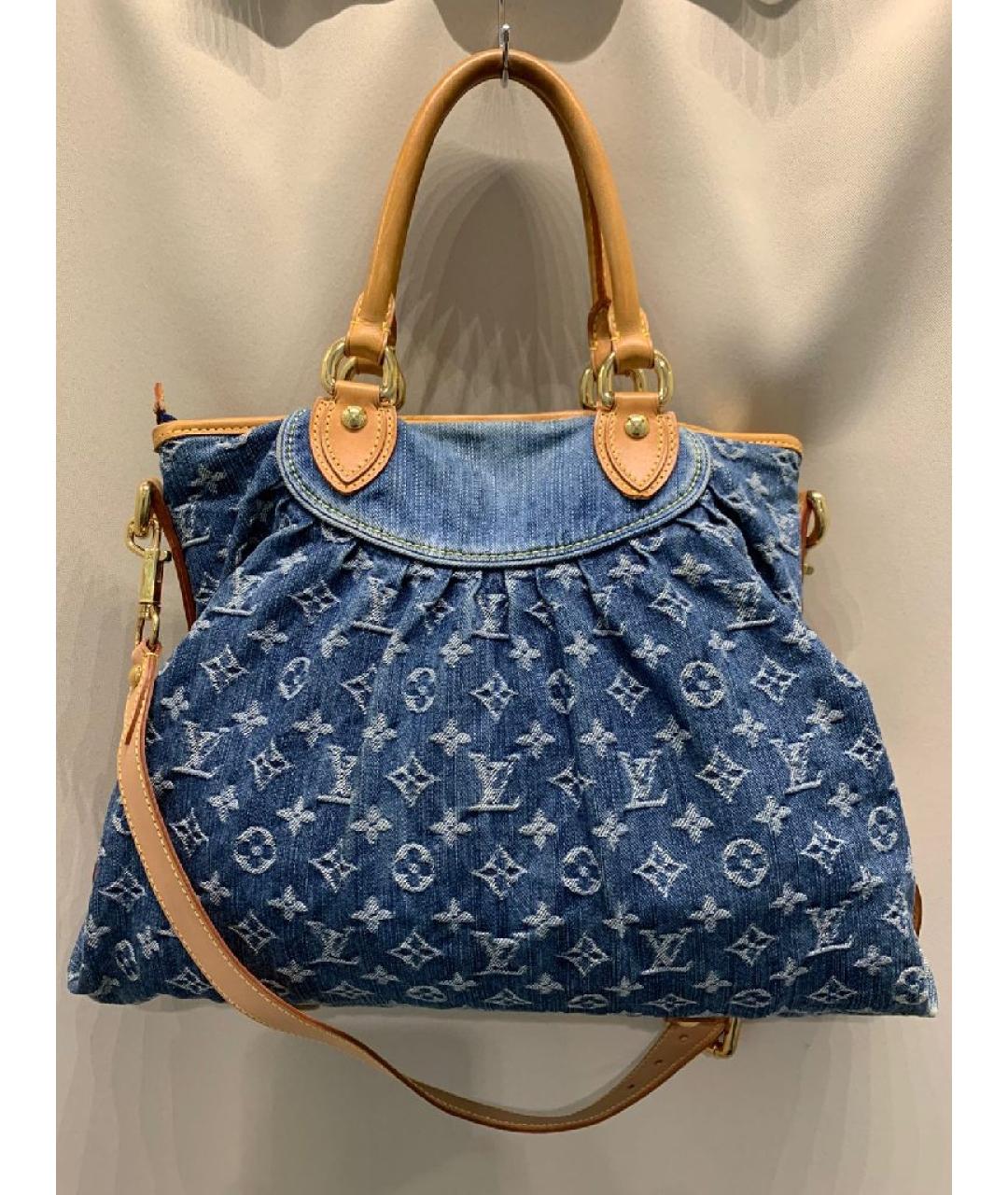 LOUIS VUITTON Голубая деним сумка тоут, фото 4