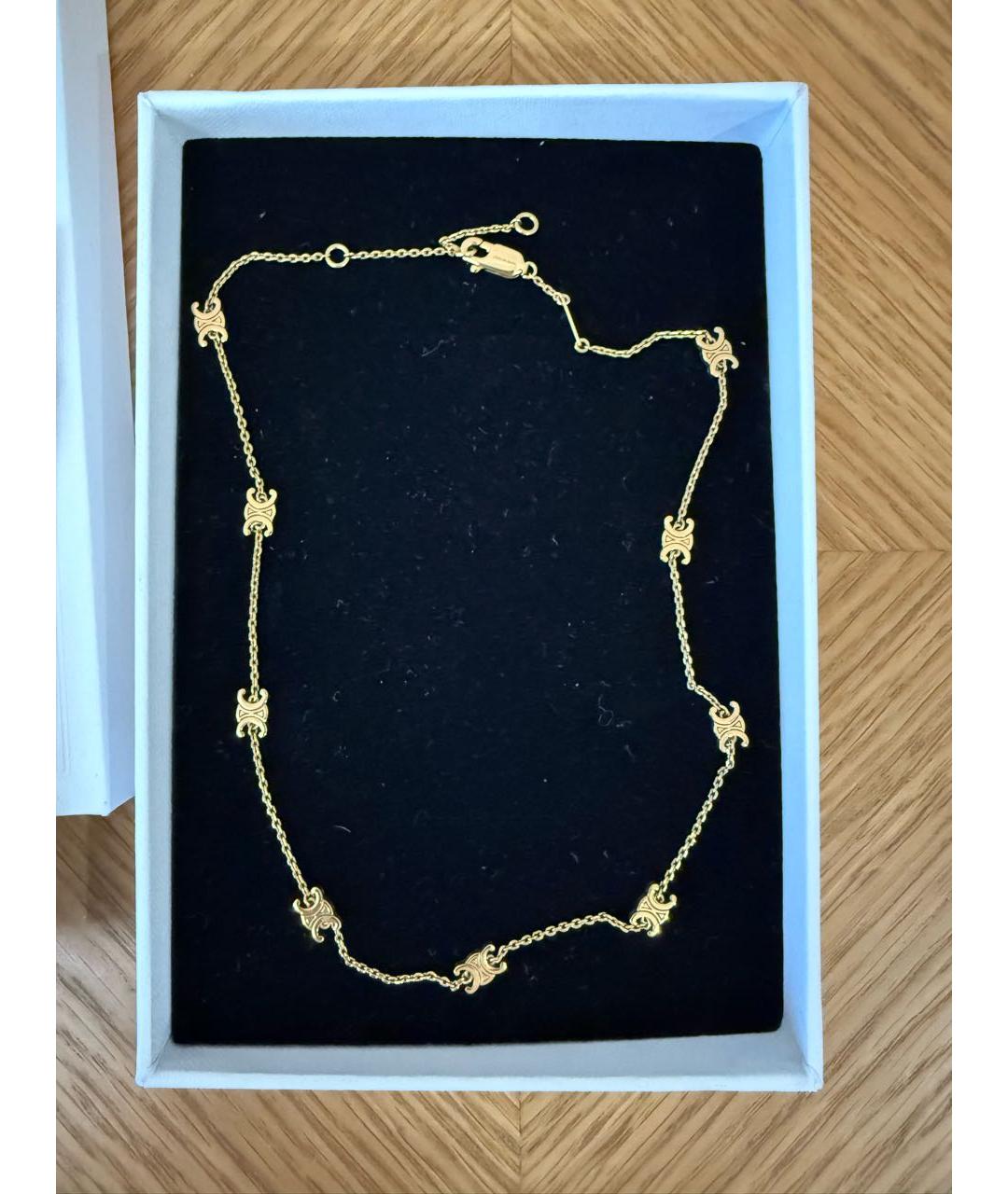 CELINE Золотое латунное колье, фото 3