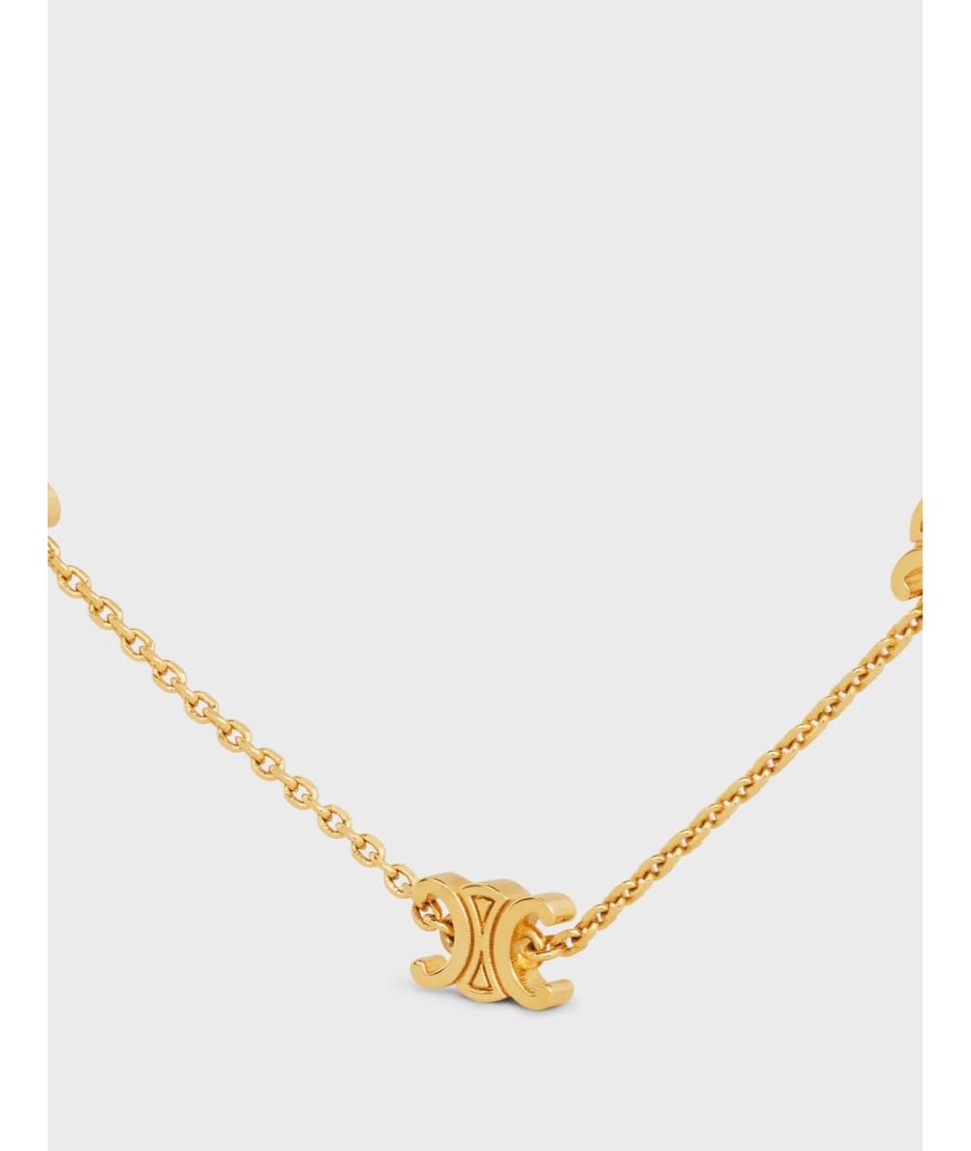 CELINE Золотое латунное колье, фото 2