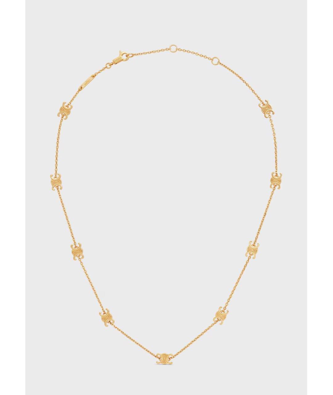 CELINE Золотое латунное колье, фото 8
