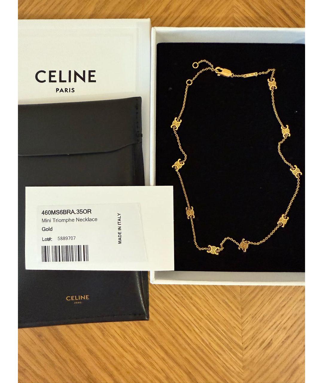 CELINE Золотое латунное колье, фото 4