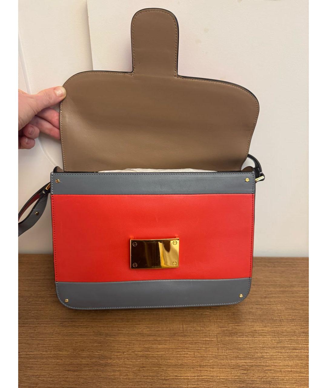 VALENTINO Красная кожаная сумка через плечо, фото 2