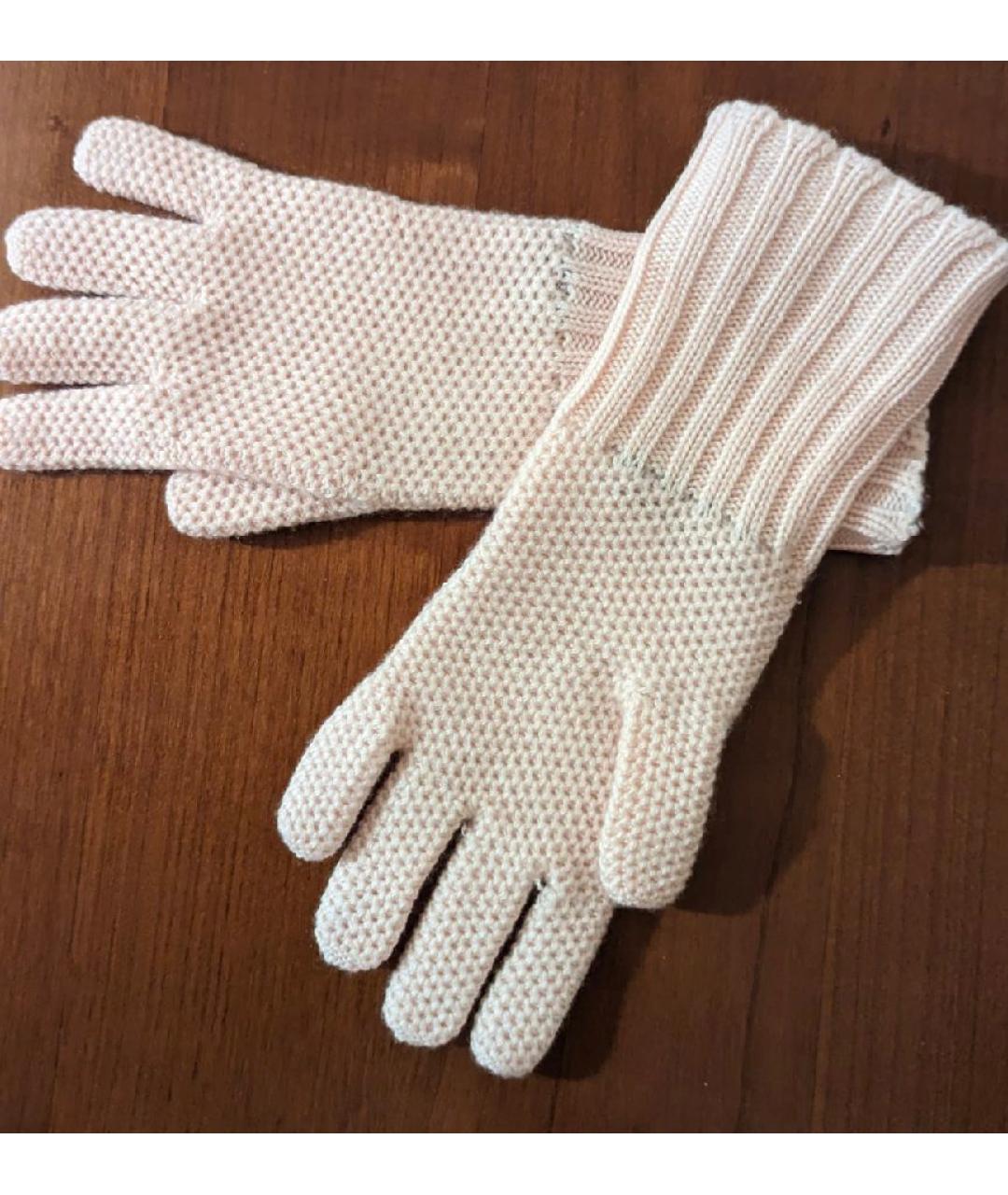 LORO PIANA Розовые кашемировые перчатки, фото 5