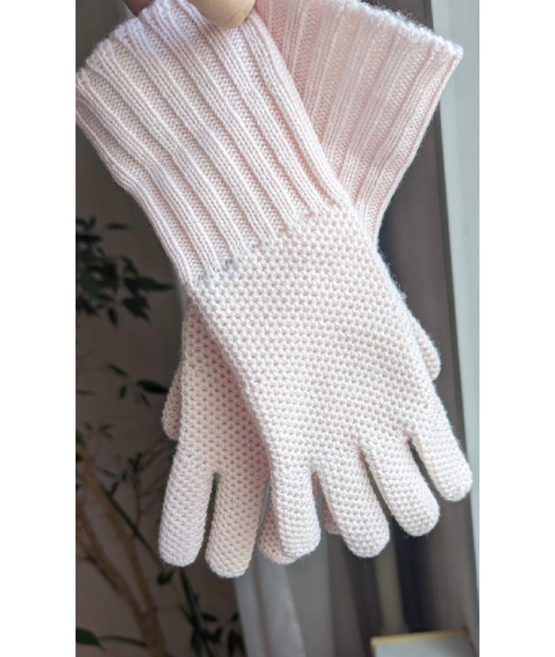 LORO PIANA Розовые кашемировые перчатки, фото 4