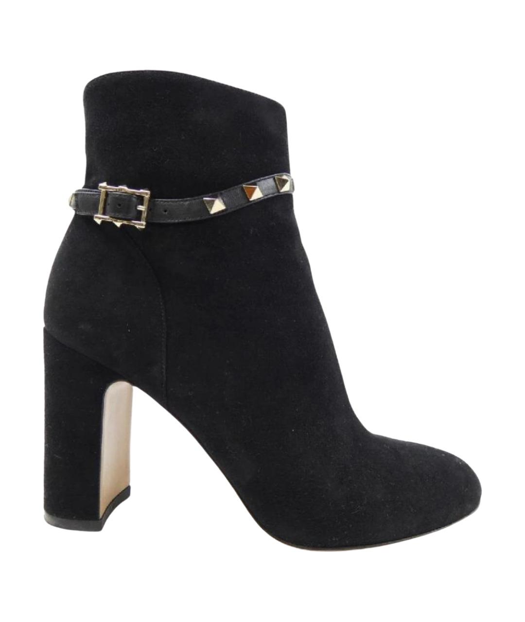 VALENTINO Черные замшевые полусапоги, фото 1