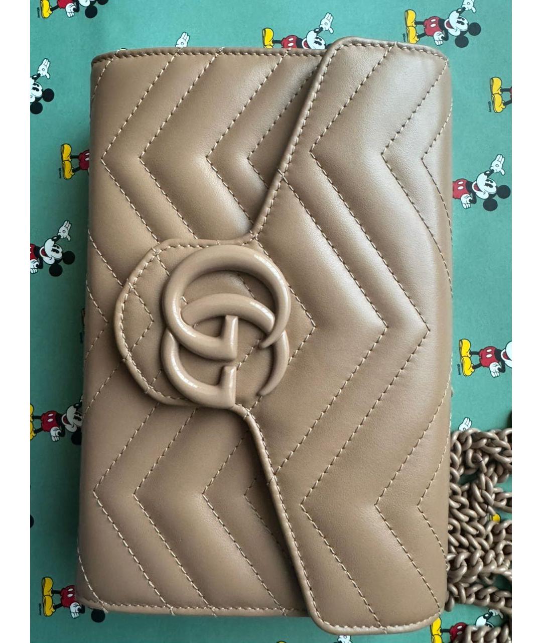 GUCCI Бежевая кожаная сумка через плечо, фото 5