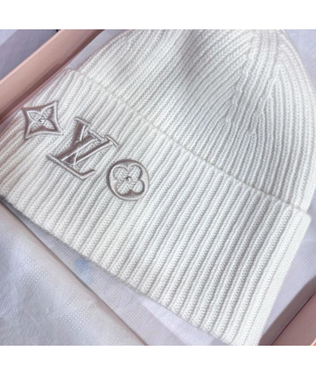 LOUIS VUITTON Белая шерстяная шапка, фото 2