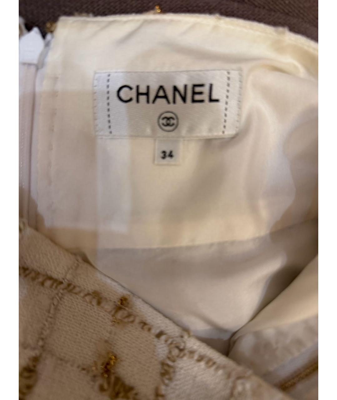 CHANEL Белая шелковая юбка миди, фото 5