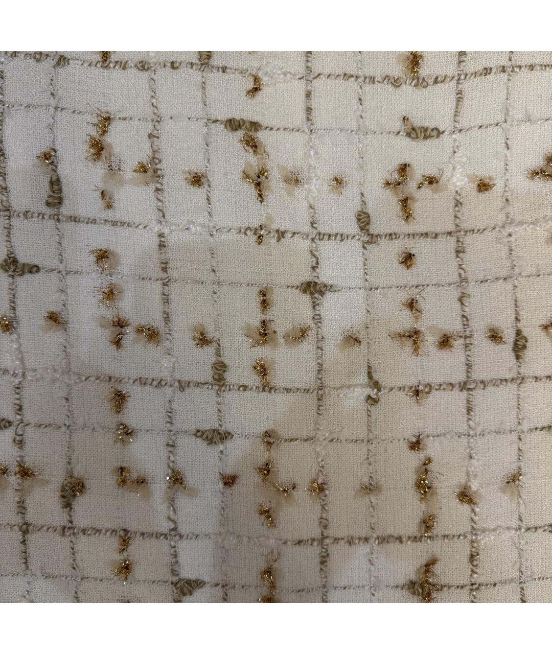 CHANEL Белая шелковая юбка миди, фото 4