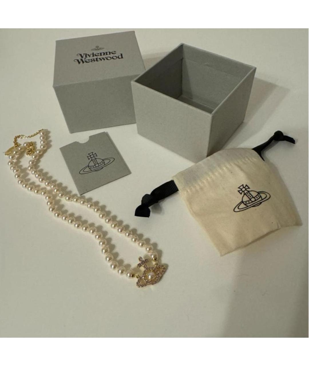 VIVIENNE WESTWOOD Белое металлическое колье, фото 4