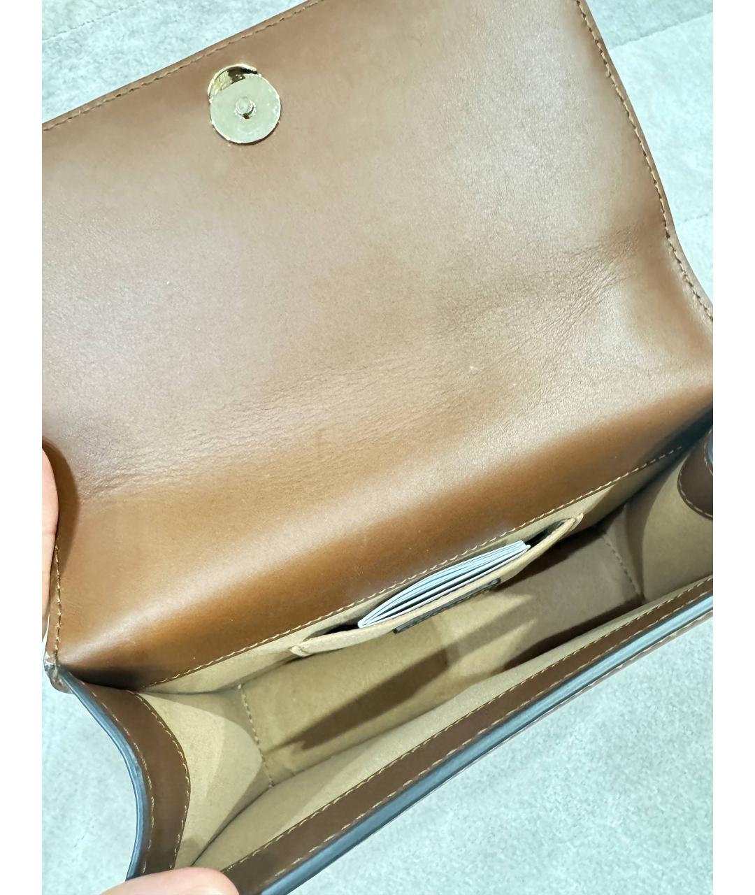 JIMMY CHOO Коричневая кожаная сумка через плечо, фото 4