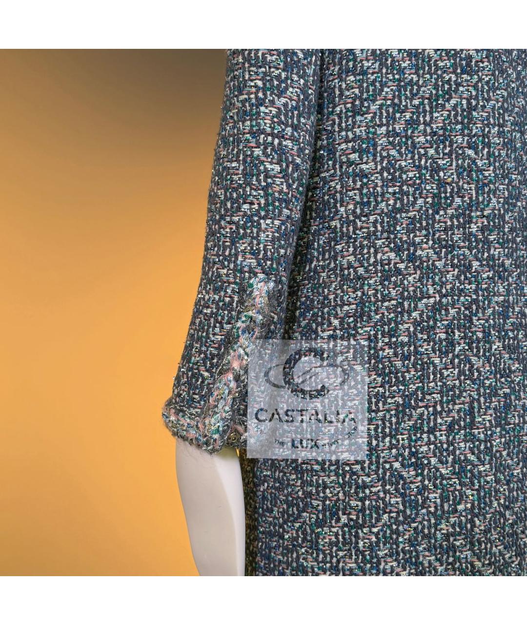 CHANEL Синее твидовое пальто, фото 7