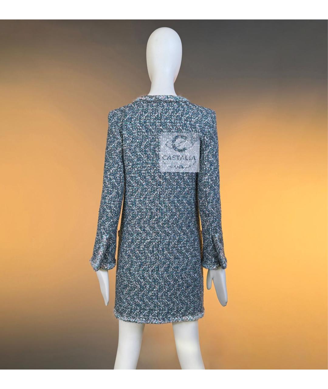CHANEL Синее твидовое пальто, фото 8
