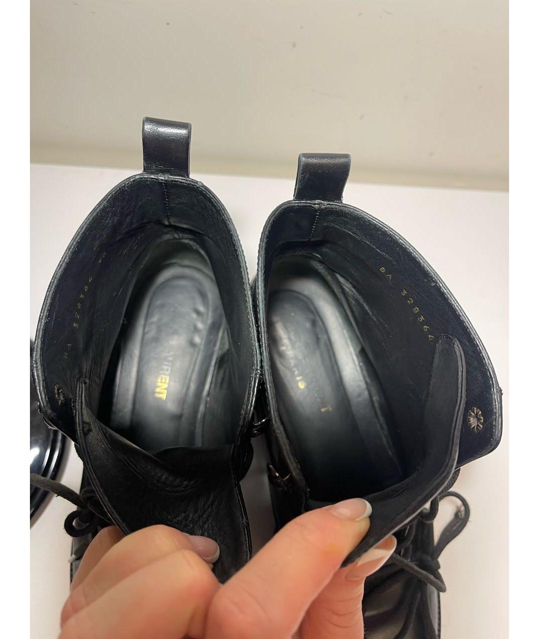 SAINT LAURENT Черные кожаные ботинки, фото 6