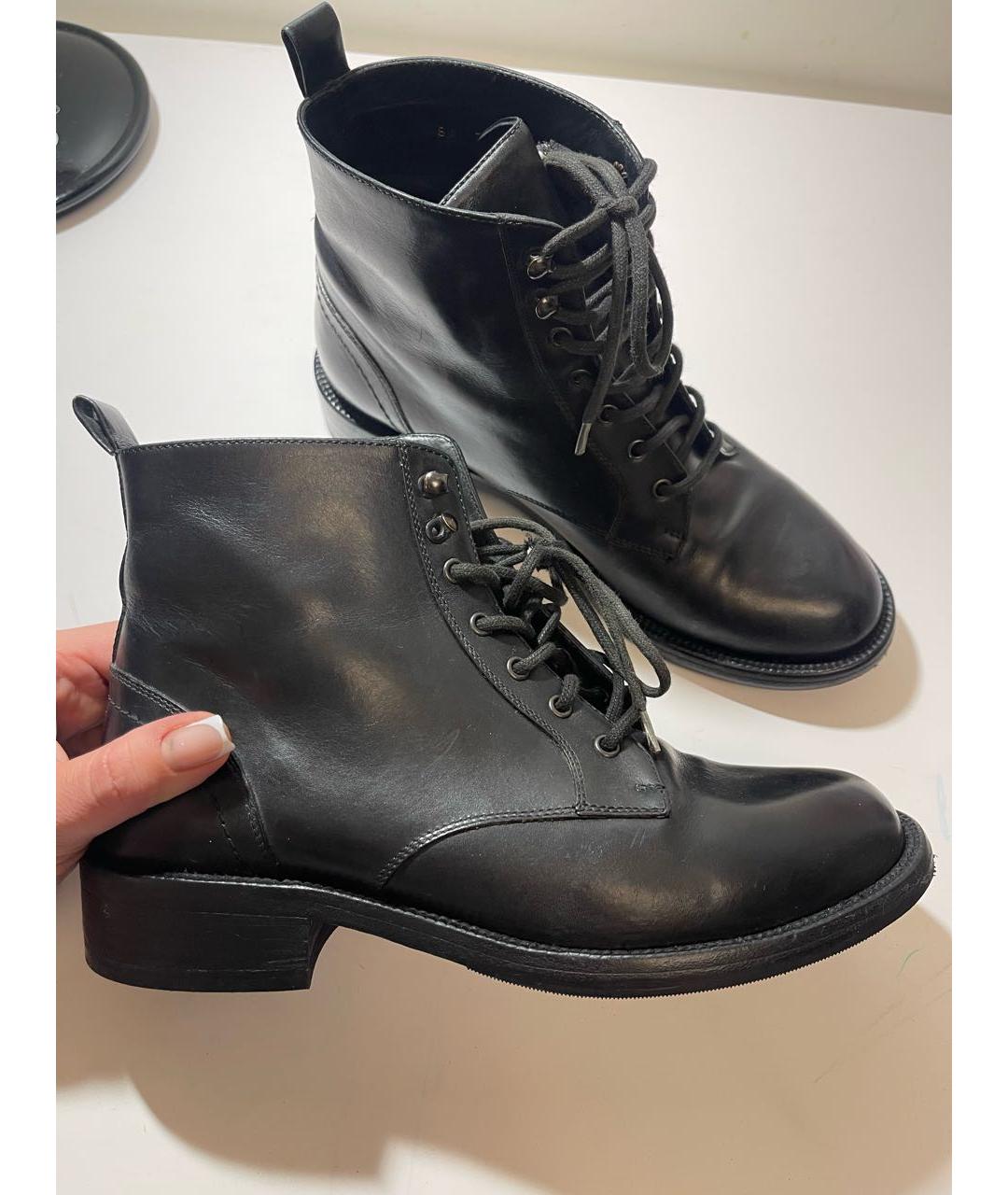 SAINT LAURENT Черные кожаные ботинки, фото 7