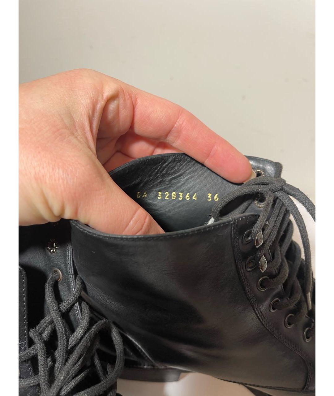 SAINT LAURENT Черные кожаные ботинки, фото 5