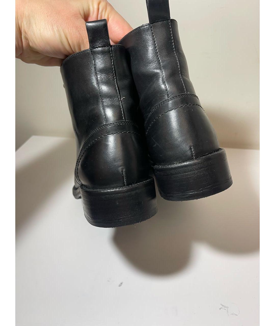 SAINT LAURENT Черные кожаные ботинки, фото 3