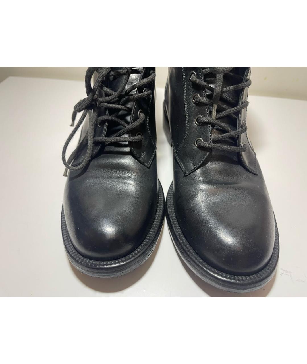 SAINT LAURENT Черные кожаные ботинки, фото 2