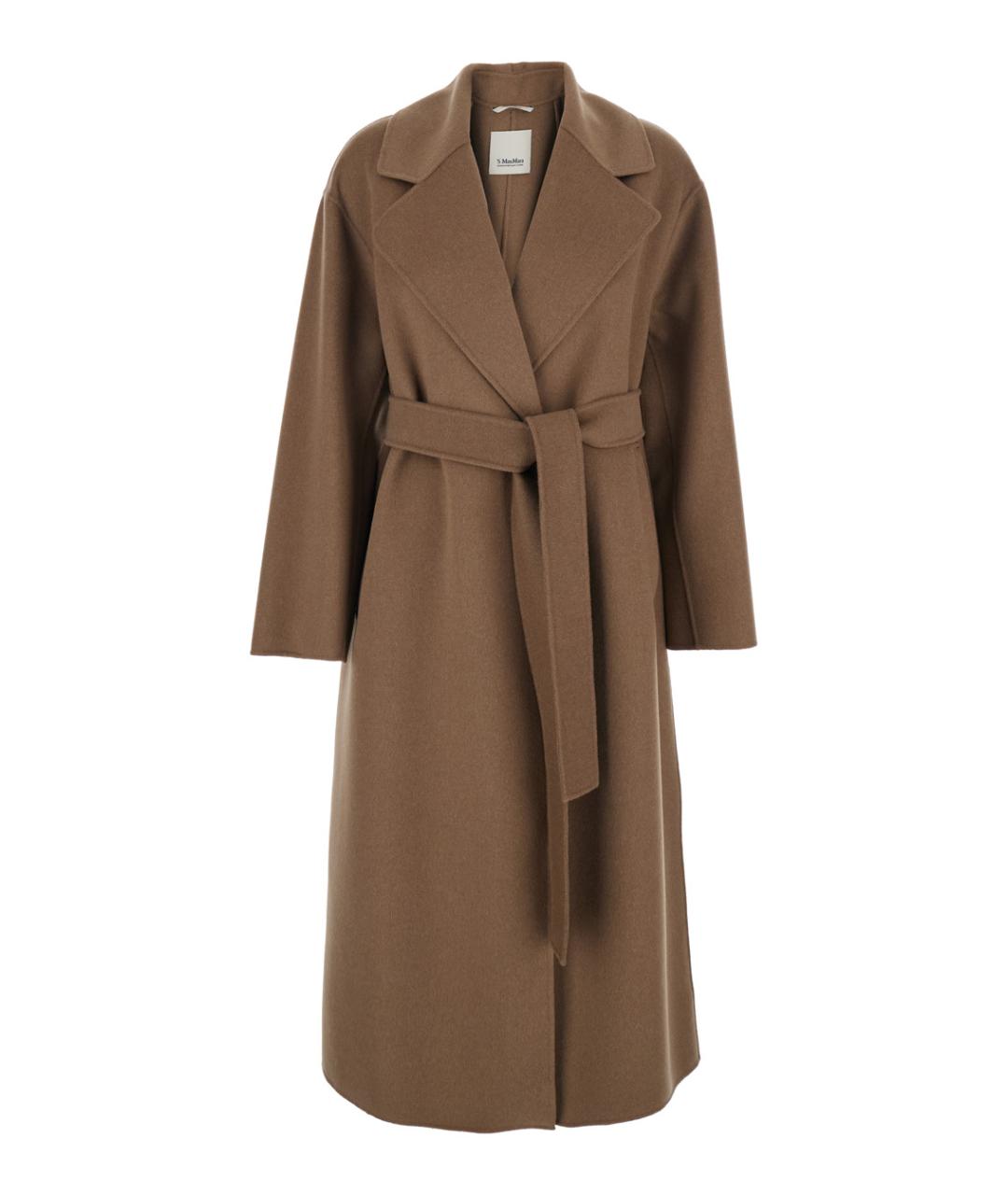 'S MAX MARA Коричневое шерстяное пальто, фото 1