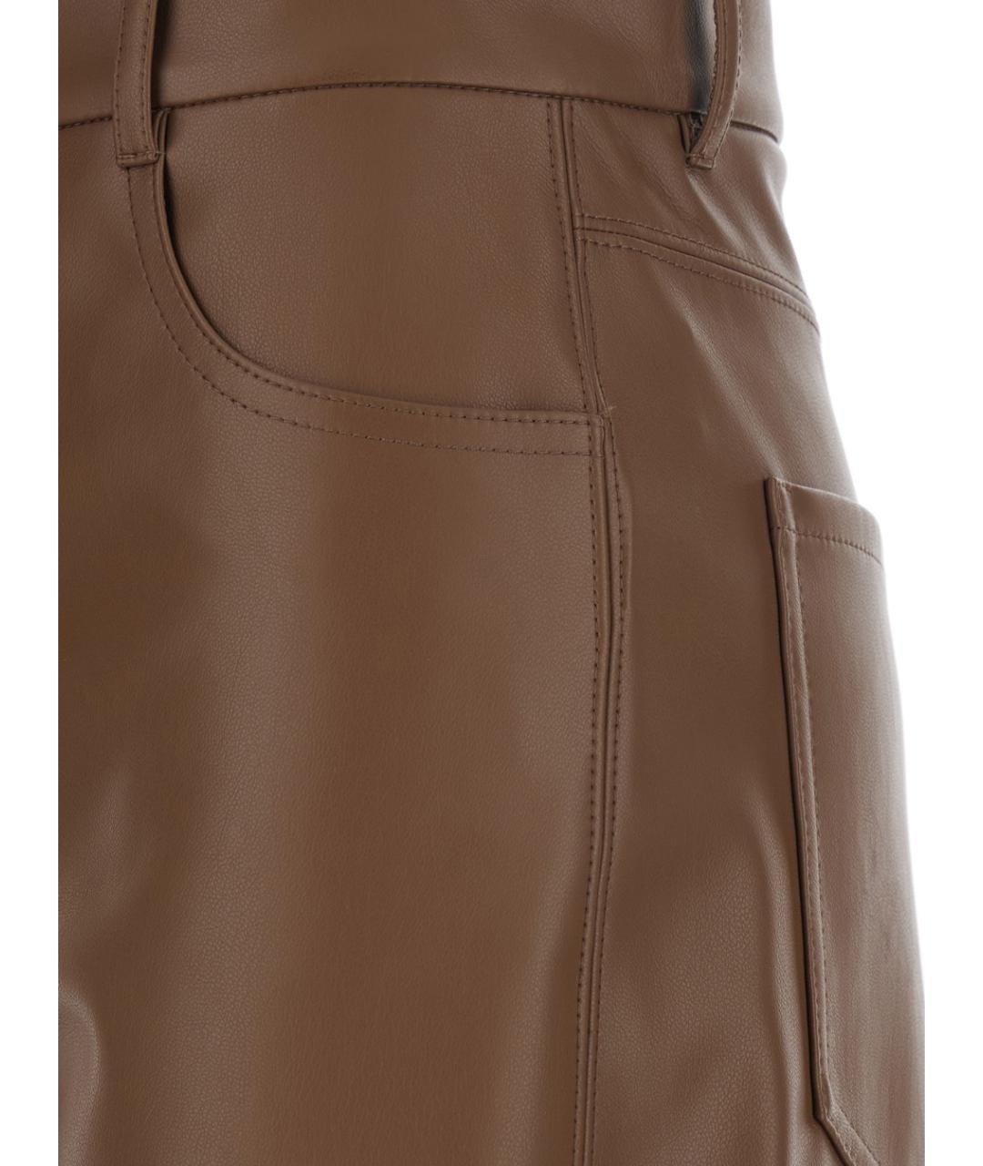 'S MAX MARA Коричневые полиэстеровые прямые брюки, фото 3
