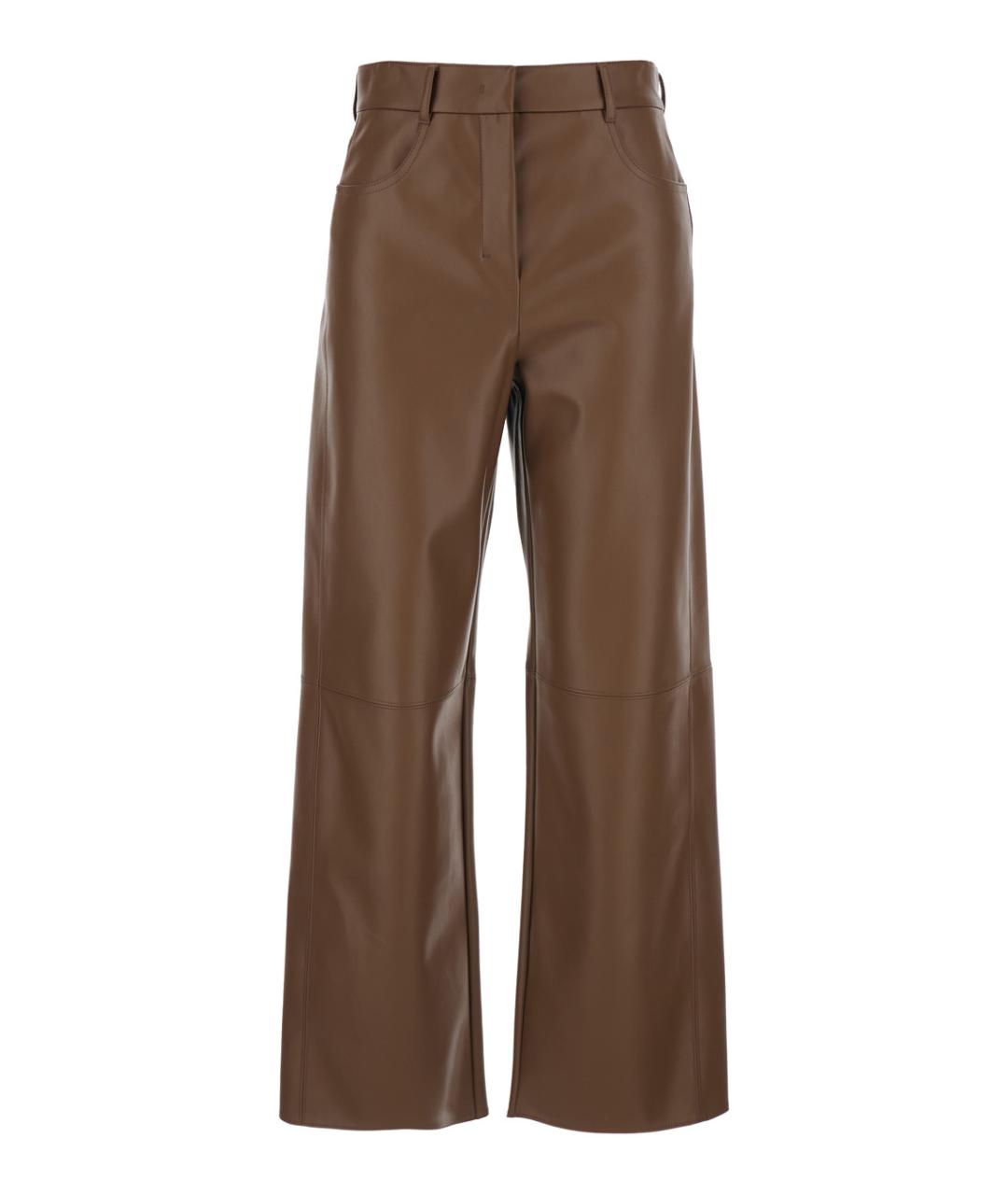 'S MAX MARA Коричневые полиэстеровые прямые брюки, фото 1