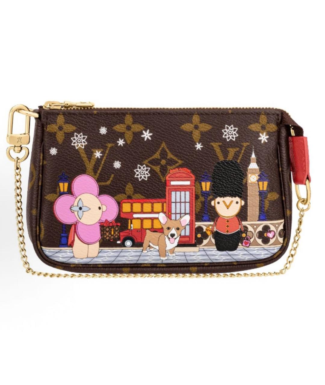 LOUIS VUITTON Коричневая кожаная сумка через плечо, фото 4