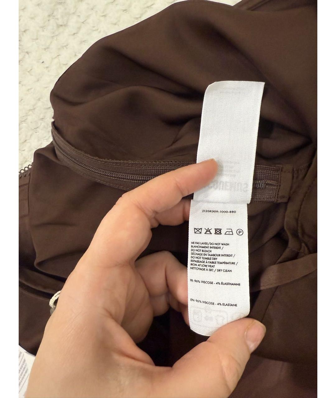 JACQUEMUS Коричневая вискозная юбка миди, фото 4