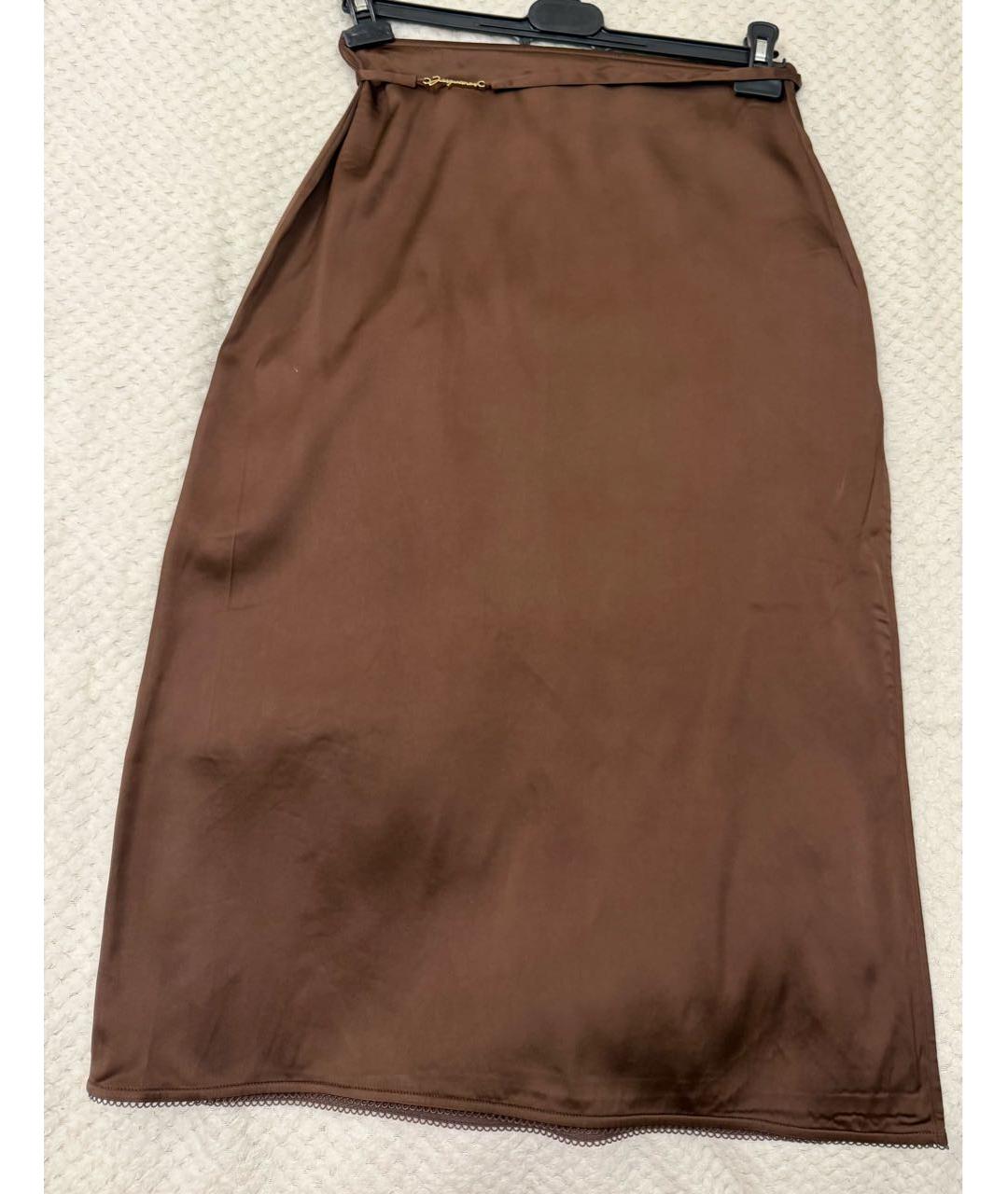JACQUEMUS Коричневая вискозная юбка миди, фото 2