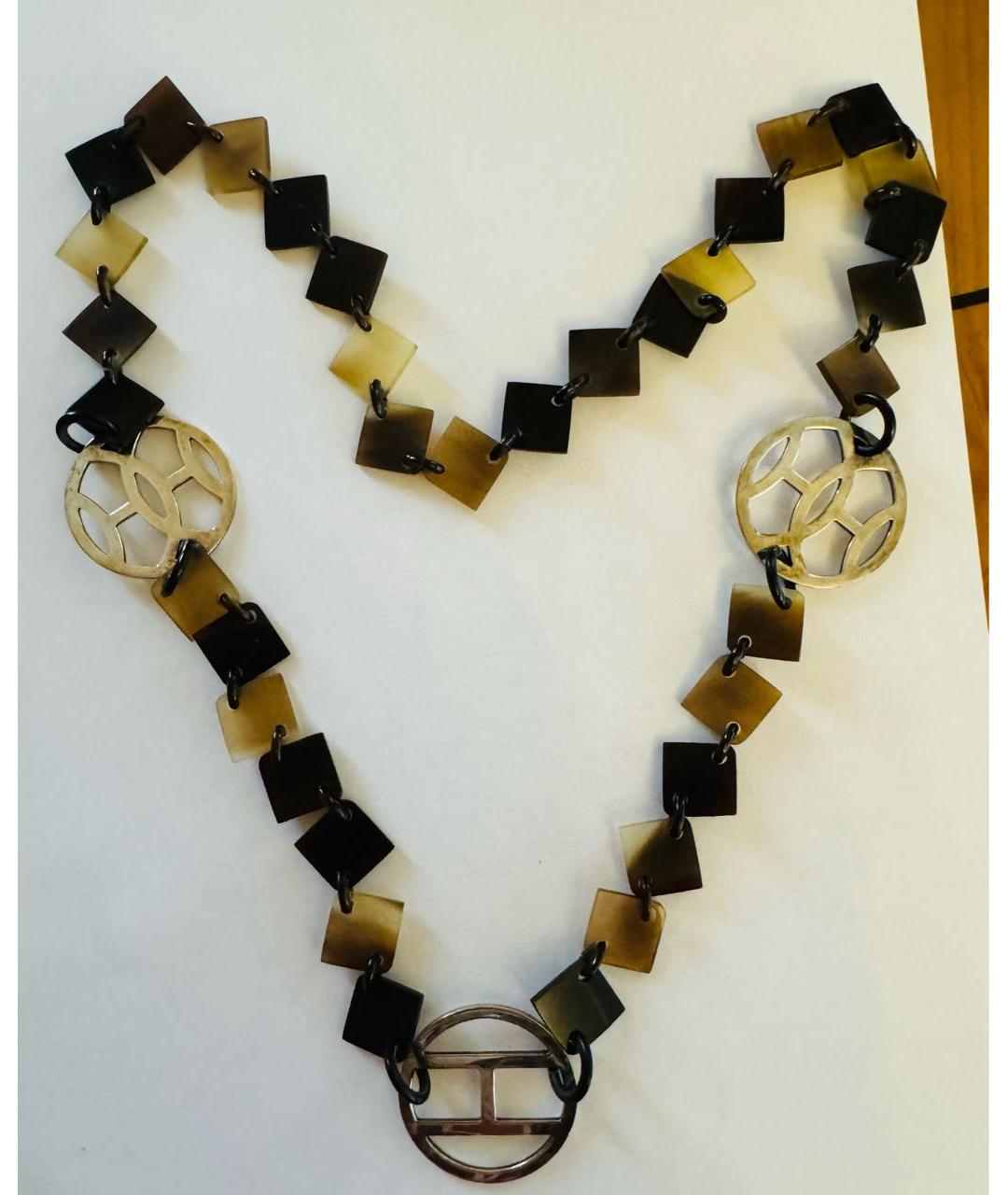 HERMES Мульти серебряное колье, фото 3