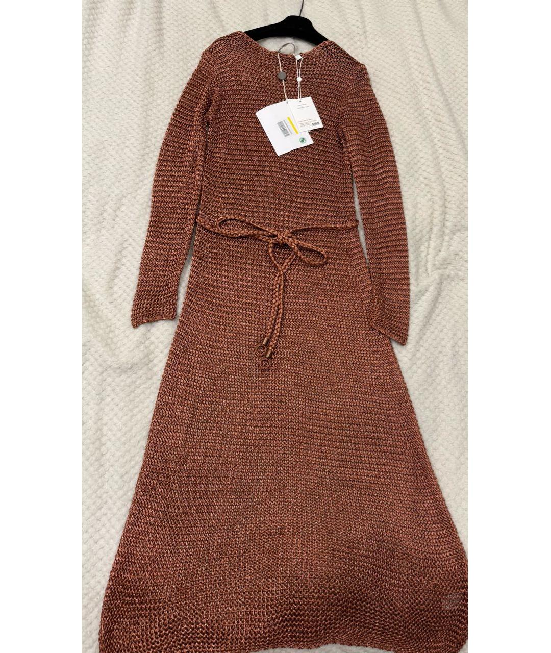 ZIMMERMANN Коричневое вискозное коктейльное платье, фото 4