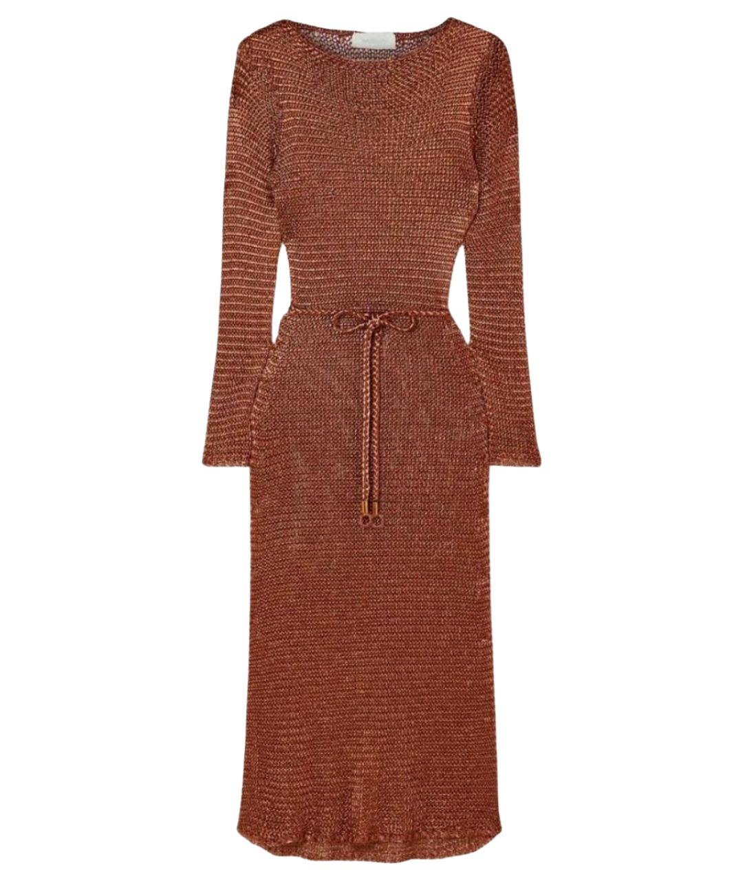 ZIMMERMANN Коричневое вискозное коктейльное платье, фото 1