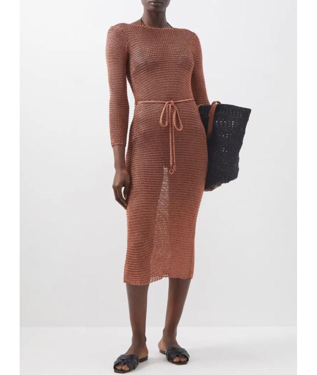 ZIMMERMANN Коричневое вискозное коктейльное платье, фото 7