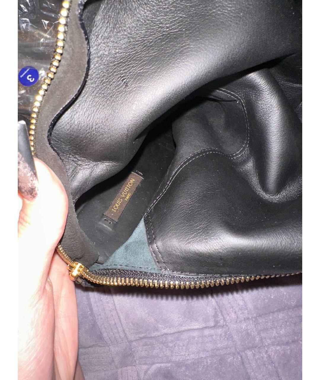 LOUIS VUITTON Черные замшевые ботфорты, фото 7