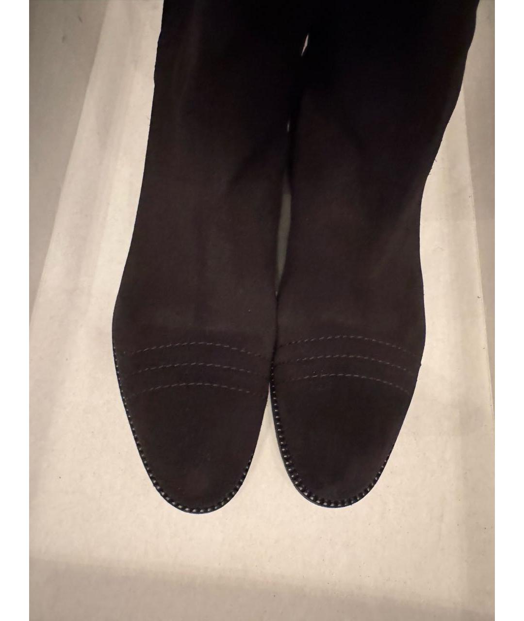 LOUIS VUITTON Черные замшевые ботфорты, фото 3