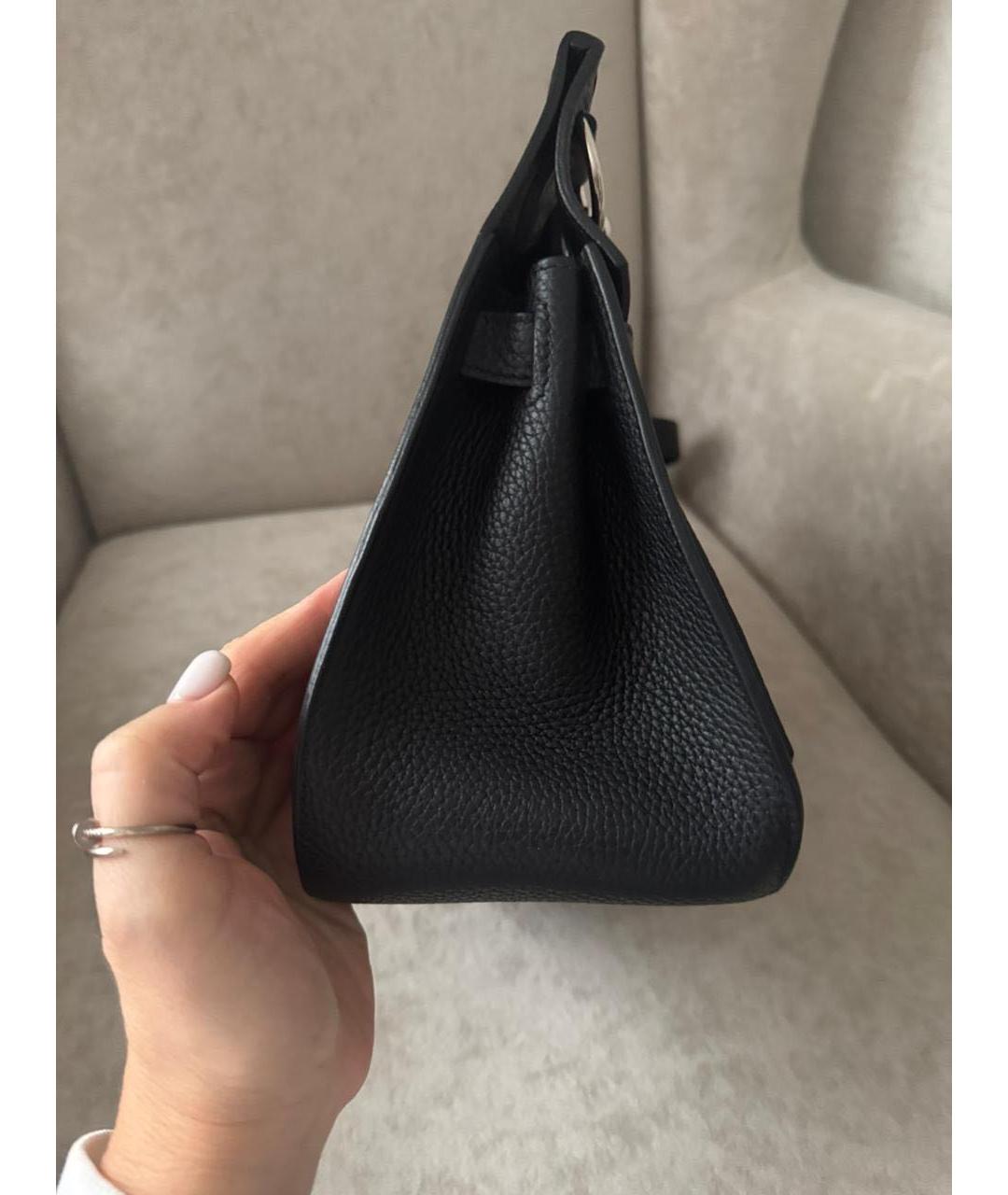 HERMES Черная кожаная сумка через плечо, фото 2