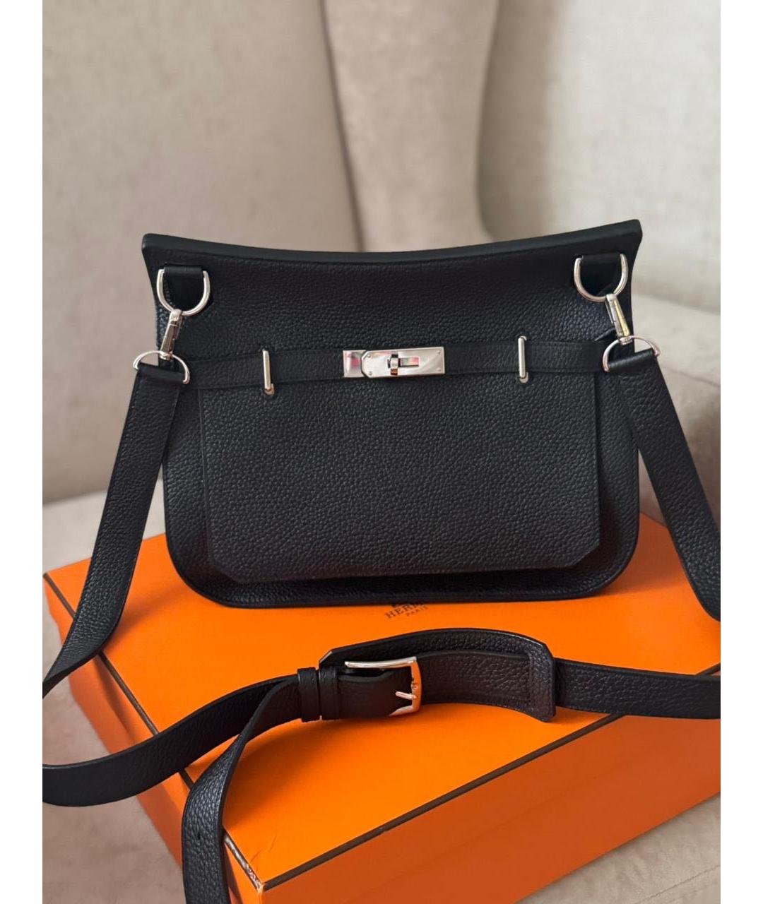 HERMES Черная кожаная сумка через плечо, фото 9