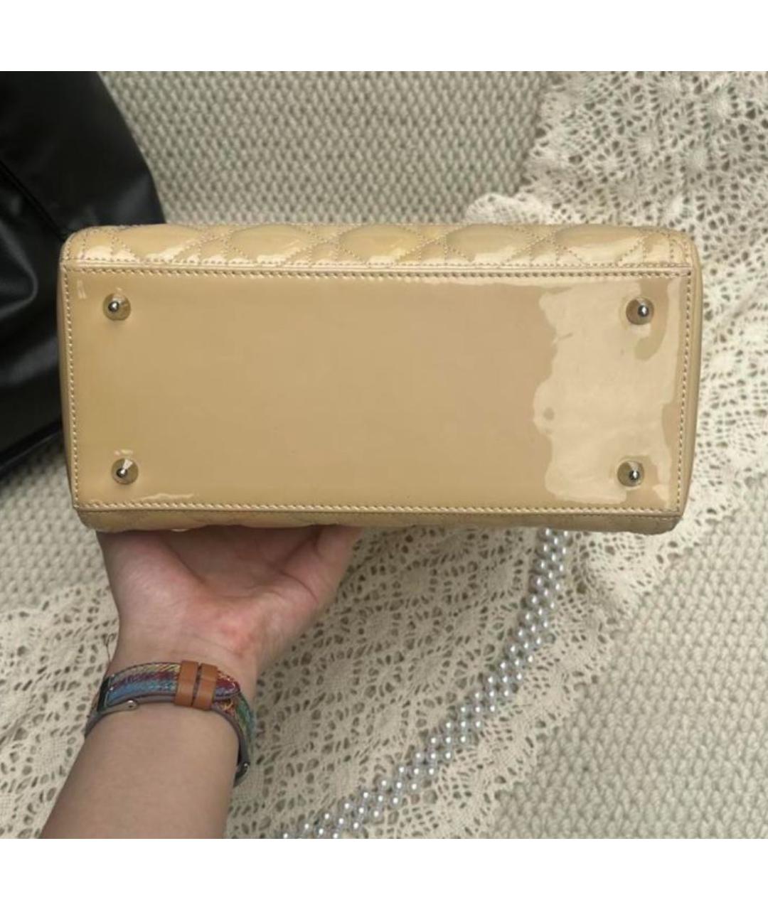 CHRISTIAN DIOR Желтая кожаная сумка через плечо, фото 4