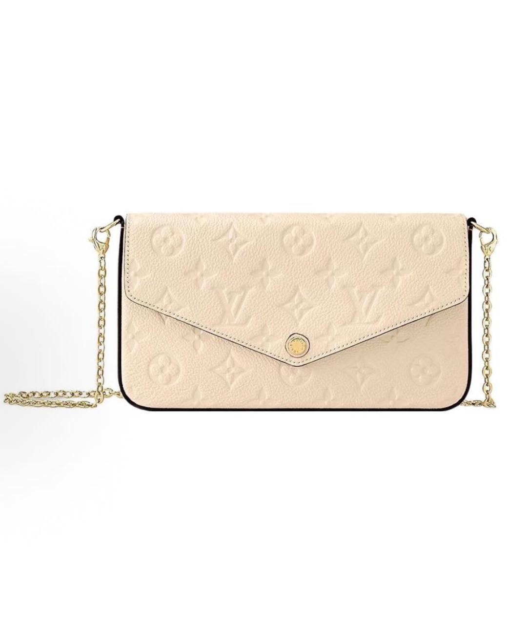 LOUIS VUITTON Белая кожаная сумка через плечо, фото 5