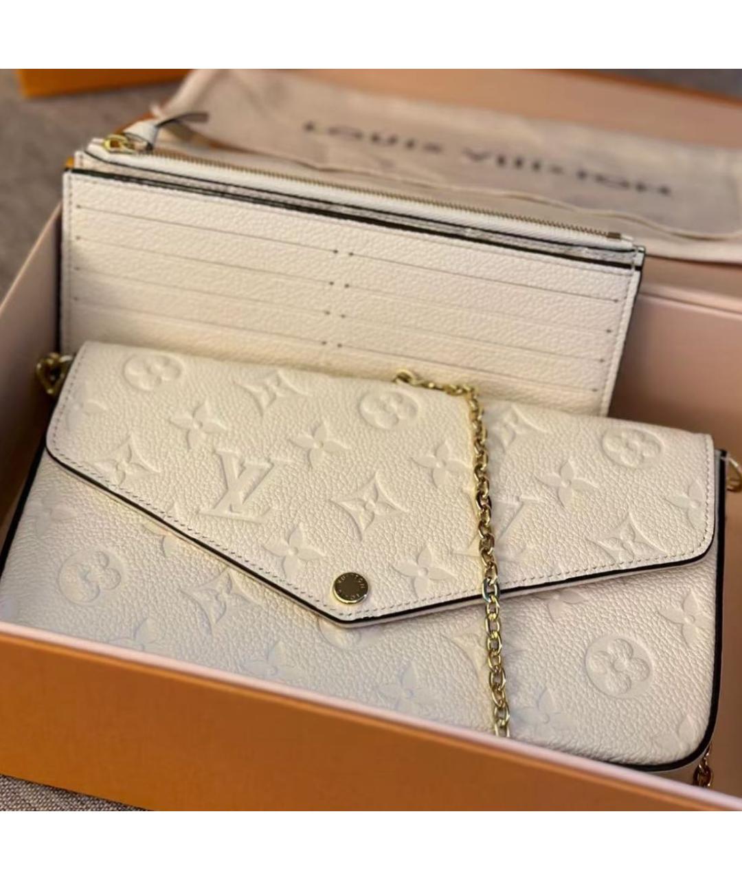 LOUIS VUITTON Белая кожаная сумка через плечо, фото 2