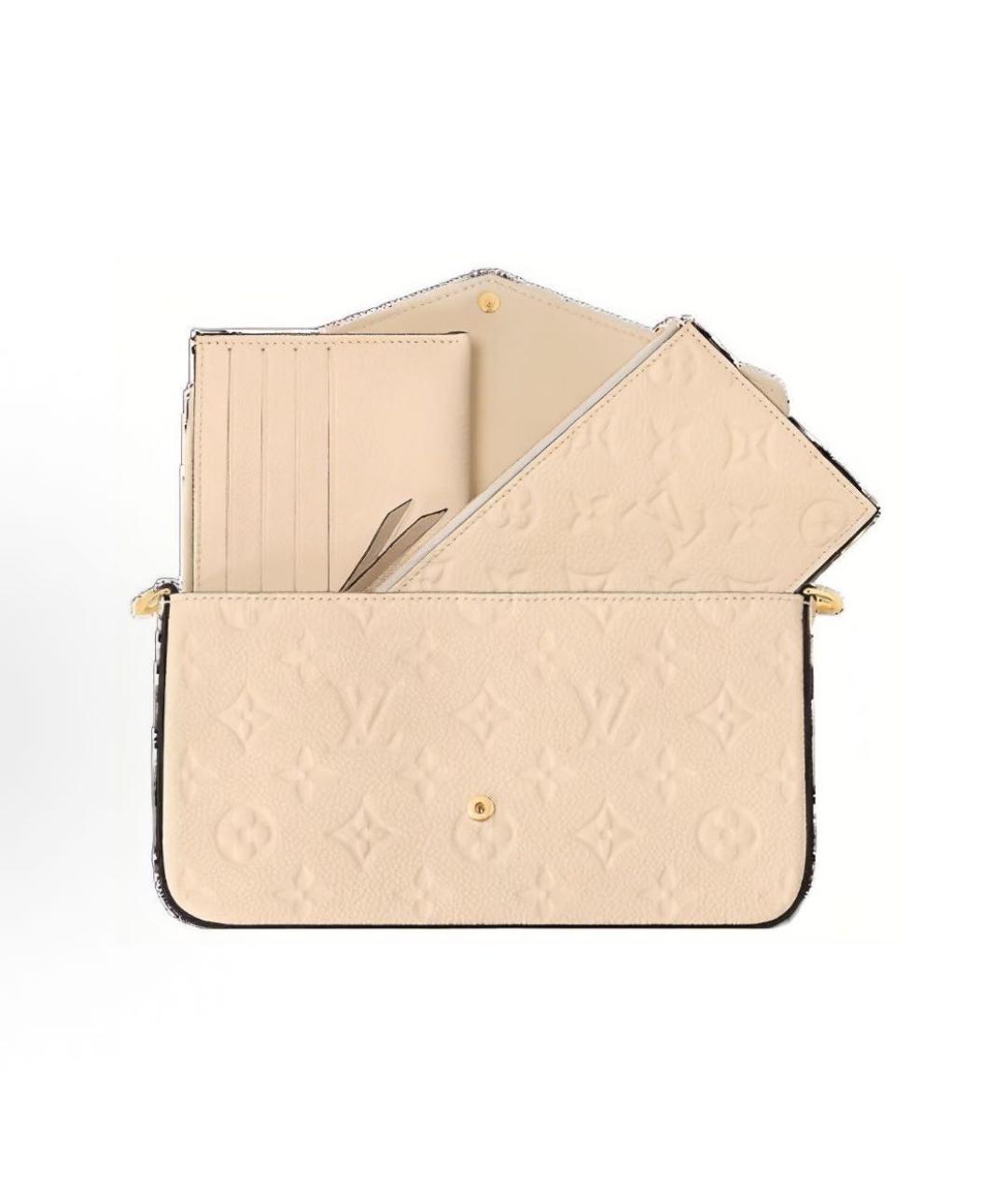 LOUIS VUITTON Белая кожаная сумка через плечо, фото 4